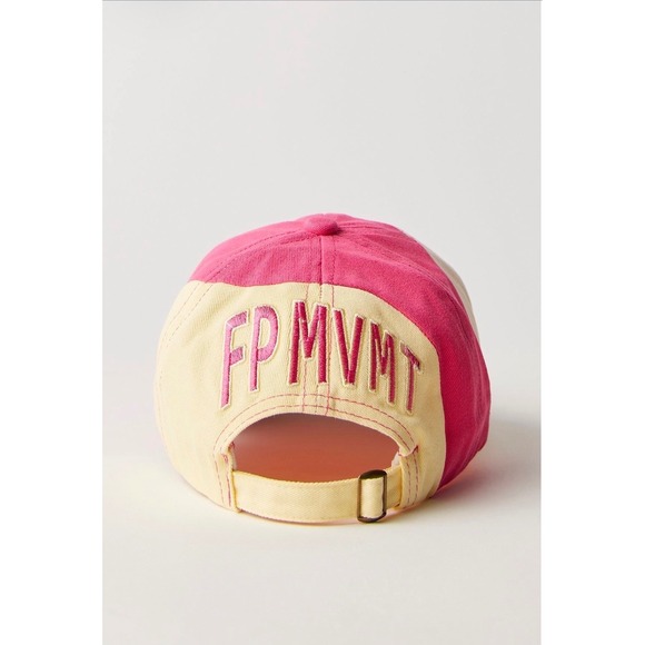 FP Movement by Free People Rule The Court Baseball Cap Pink Cream Two Tone new